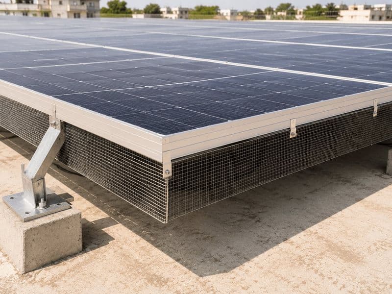 Solar panel bird spike project in Amravati